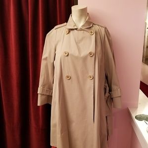 Sonia by Sonia Rykiel tan pea coat with silk liner